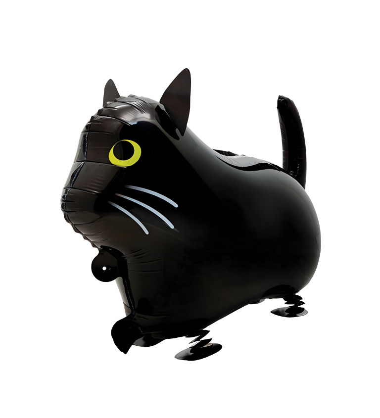 Chodící fóliový balónek – černá kočka