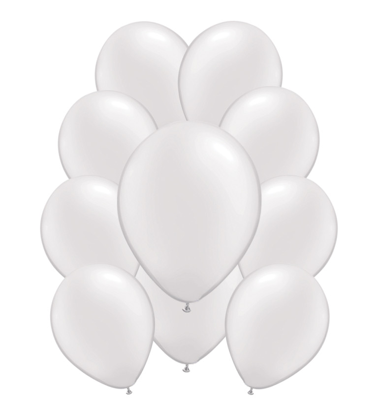 Latexové balónky metalické – bílé