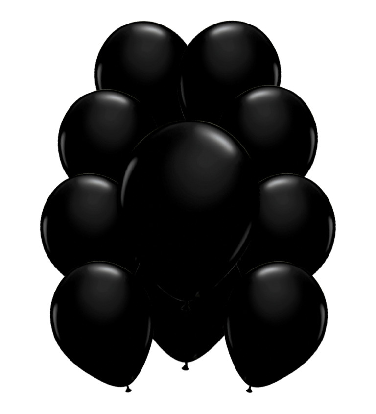 Latexové balónky metalické – černé