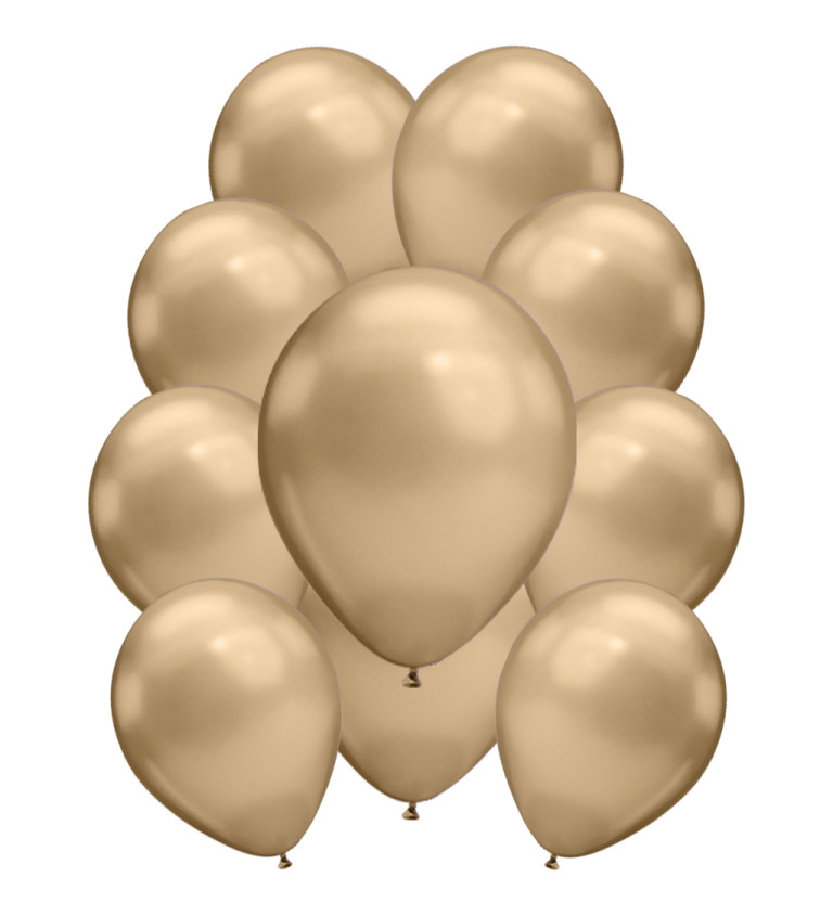 Latexové balónky chromové – zlaté