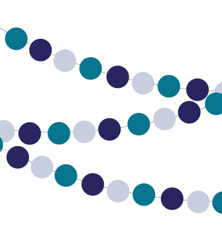 Modrá girlanda s koulemi