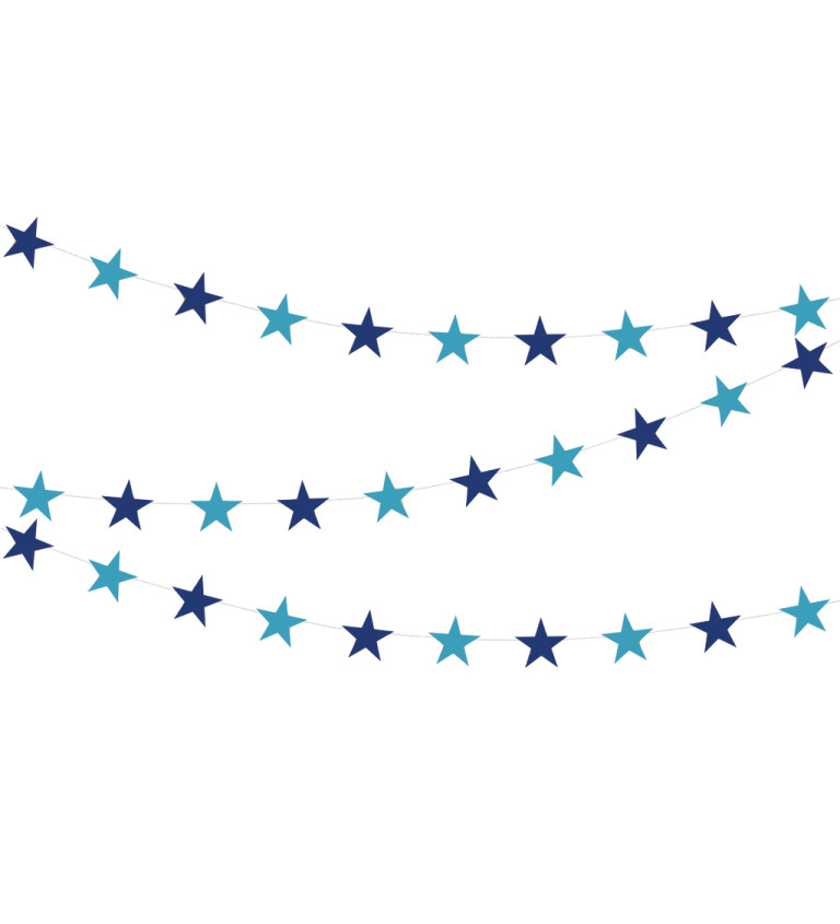 Modrá girlanda s hvězdami