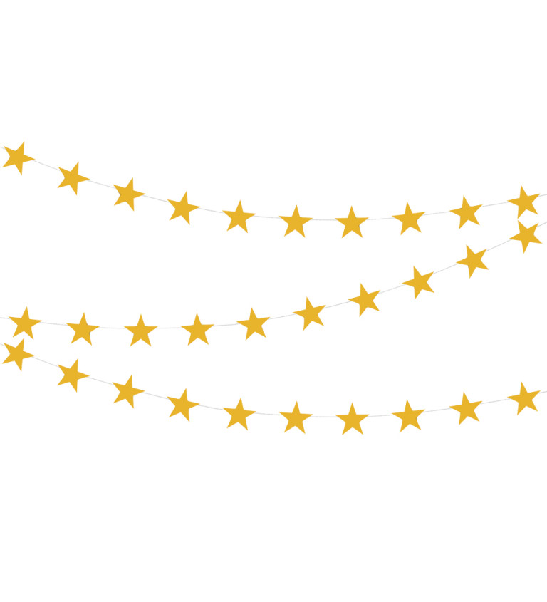 Zlatá girlanda s hvězdami