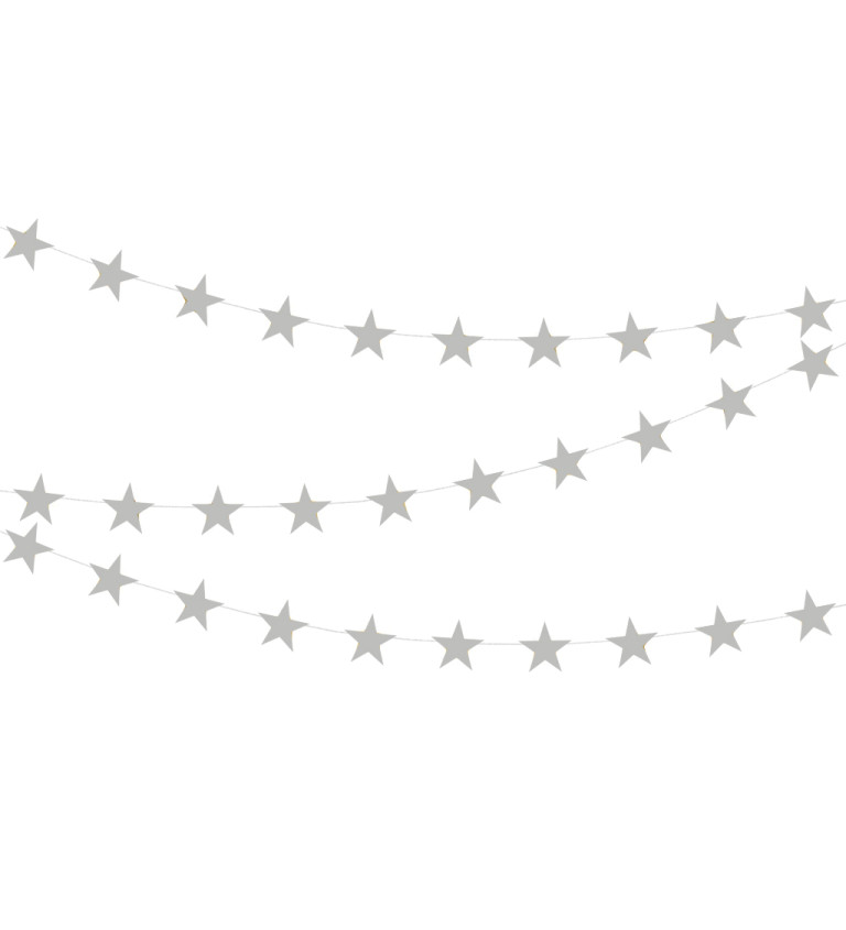 Stříbrná girlanda s hvězdami