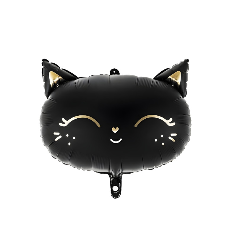 Fóliový balónek – černá kočka 44 × 48 cm