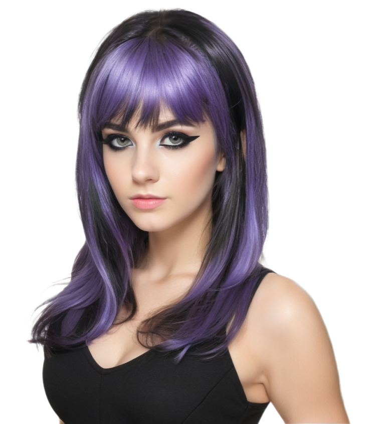 Dámská paruka s fialovým melírem