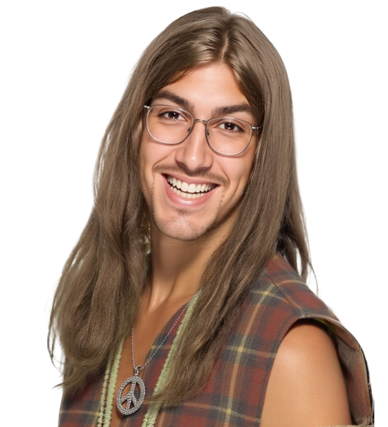 Retro pánská paruka – 80s Hippie