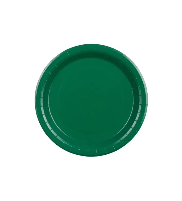 Tmavě zelené talířky 23 cm (6 ks)