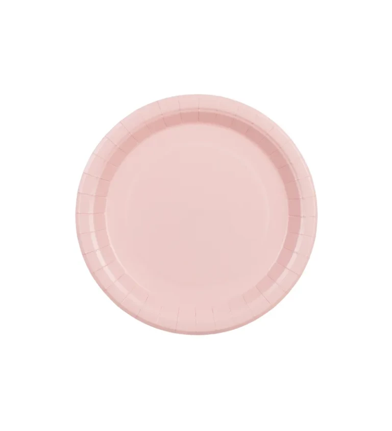 Světle růžové talířky 23 cm (6 ks)