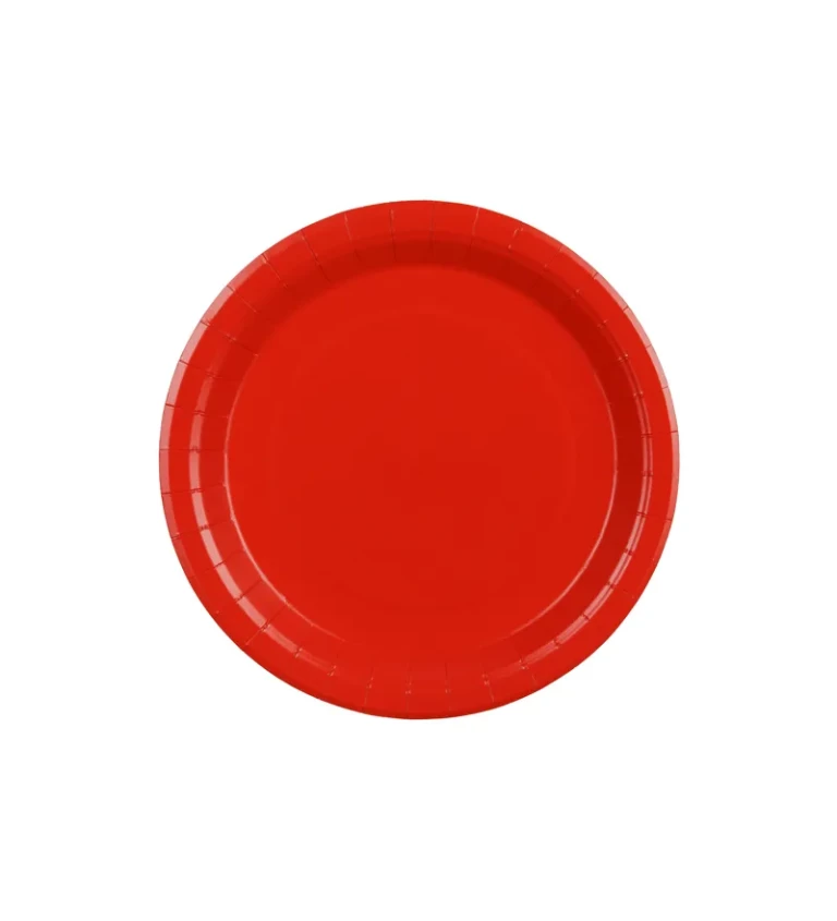 Červené talířky 23 cm (6 ks)