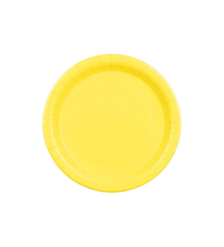 Žluté talířky 23 cm (6 ks)