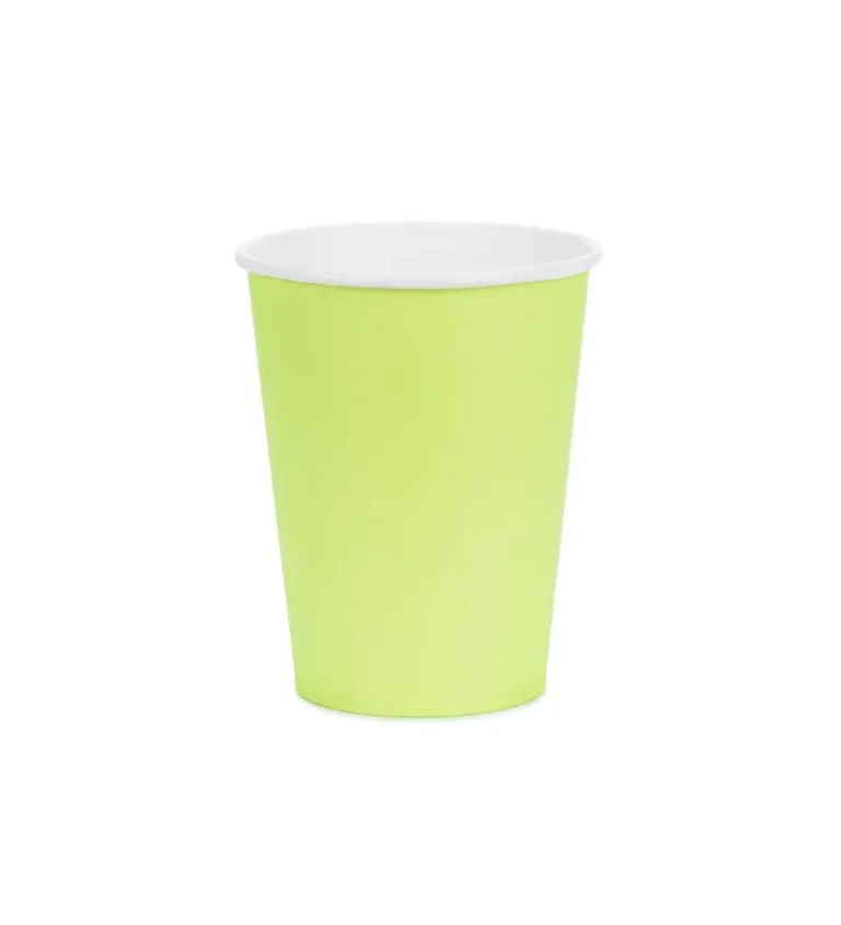 Světle zelené kelímky 250 ml (6 ks)