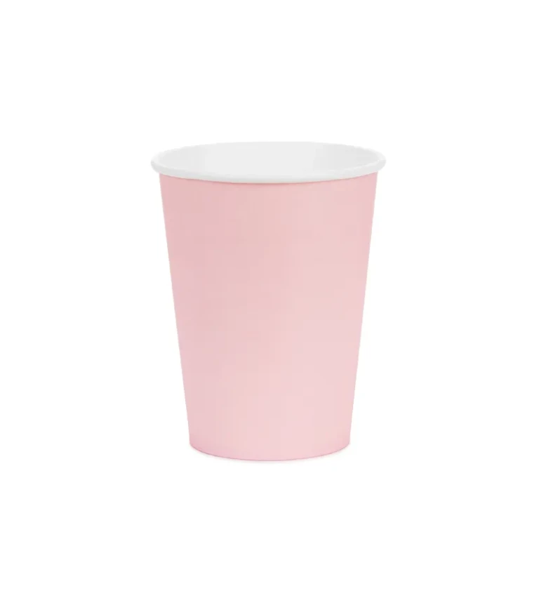 Světle růžové kelímky 250 ml (6 ks)