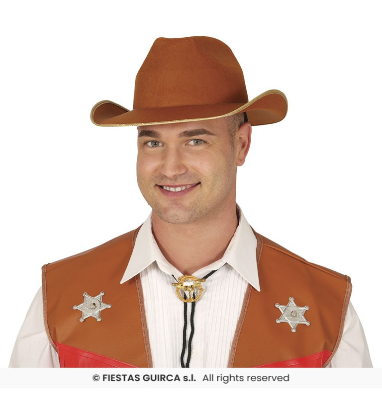 Kovbojský klobouk – hnědý