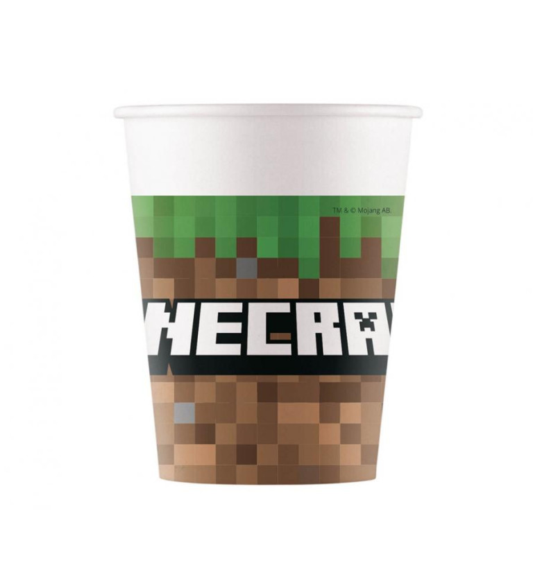 Minecraft papírové kelímky – sada 8 ks