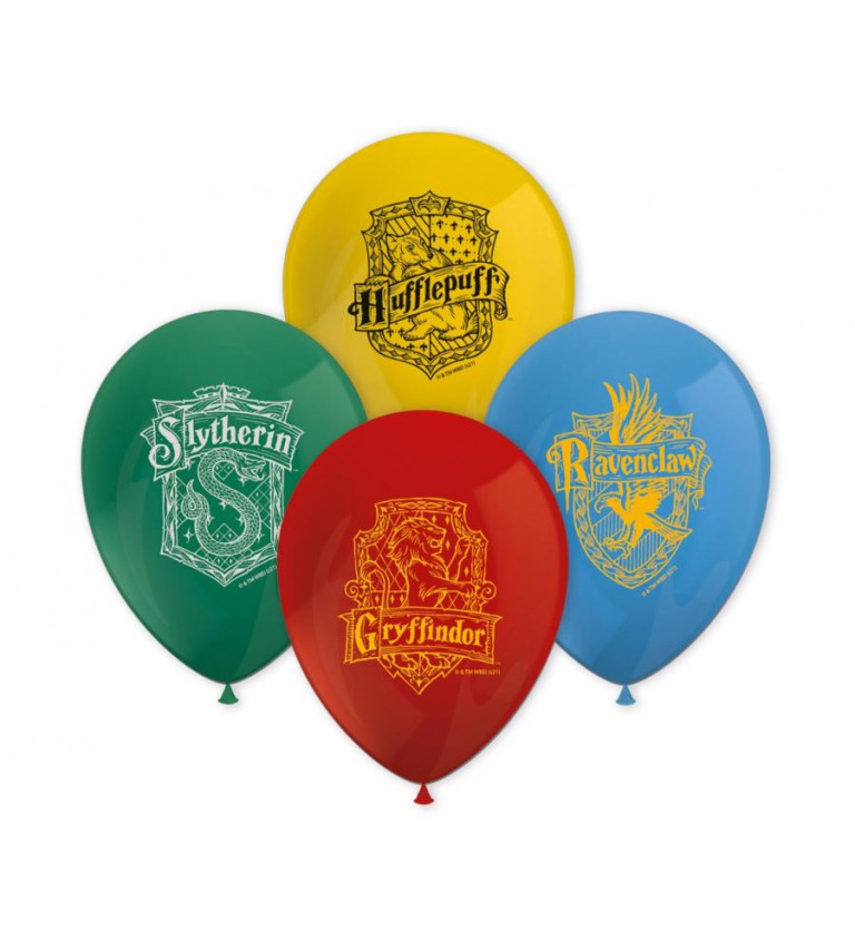 Harry Potter Bradavické koleje – balónky 8 ks sada