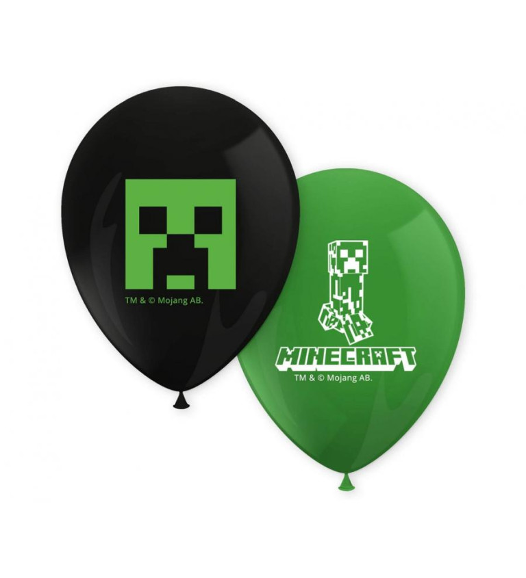 Minecraft Creeper balónky 8 ks