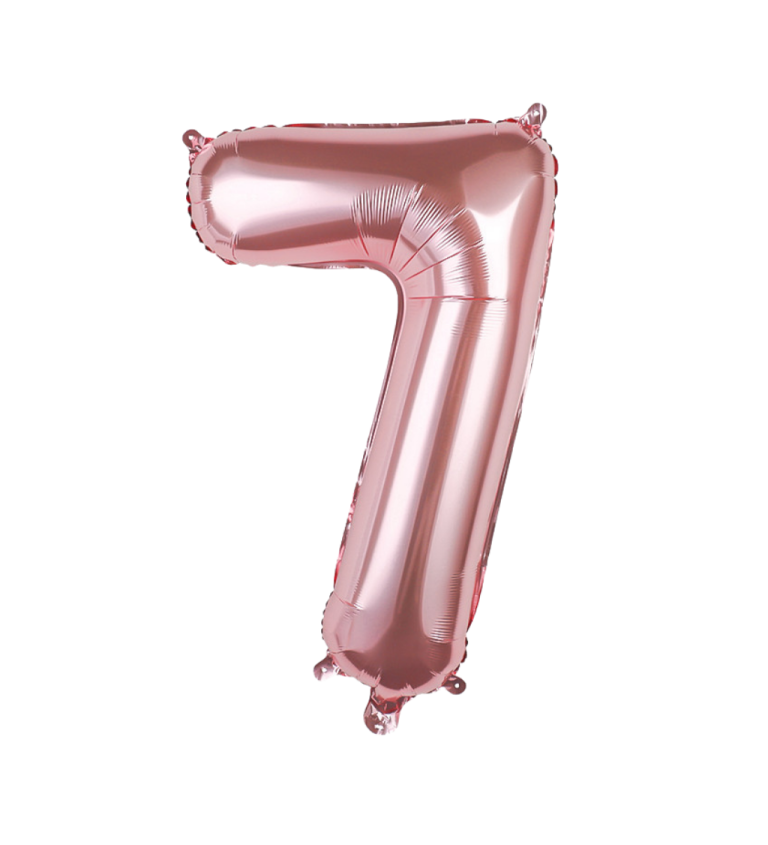Rosegold fóliový balónek - číslo 7