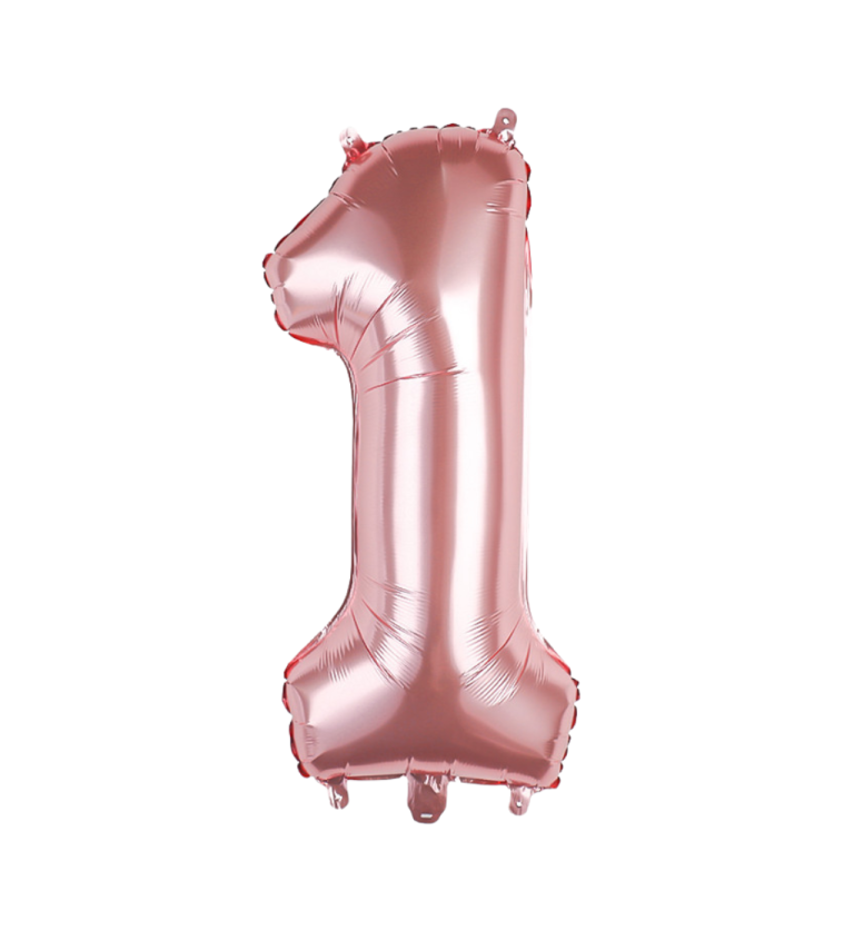 Rosegold fóliový balónek - číslo 1