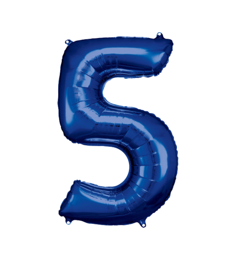 Fóliový balónek: číslo 5 tmavě modrý