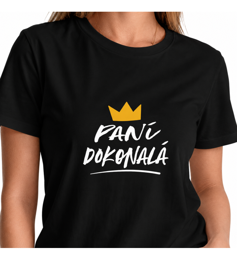Dámské černé tričko – Paní dokonalá
